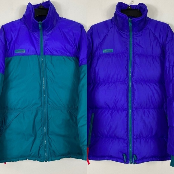 Vintage Columbia Down puffer Radial Sleeve Reversible coat, Men’s M - Picture 1 of 13